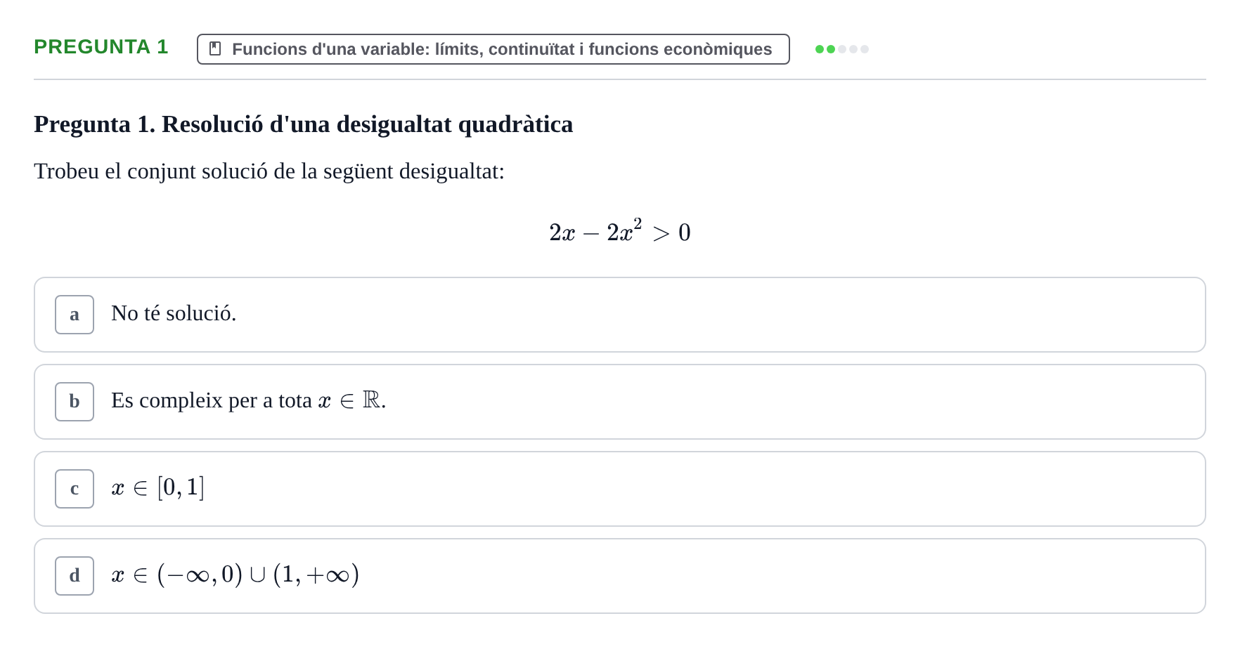 Enunciado: Pregunta 1 · Matemáticas Empresariales UDL 2013