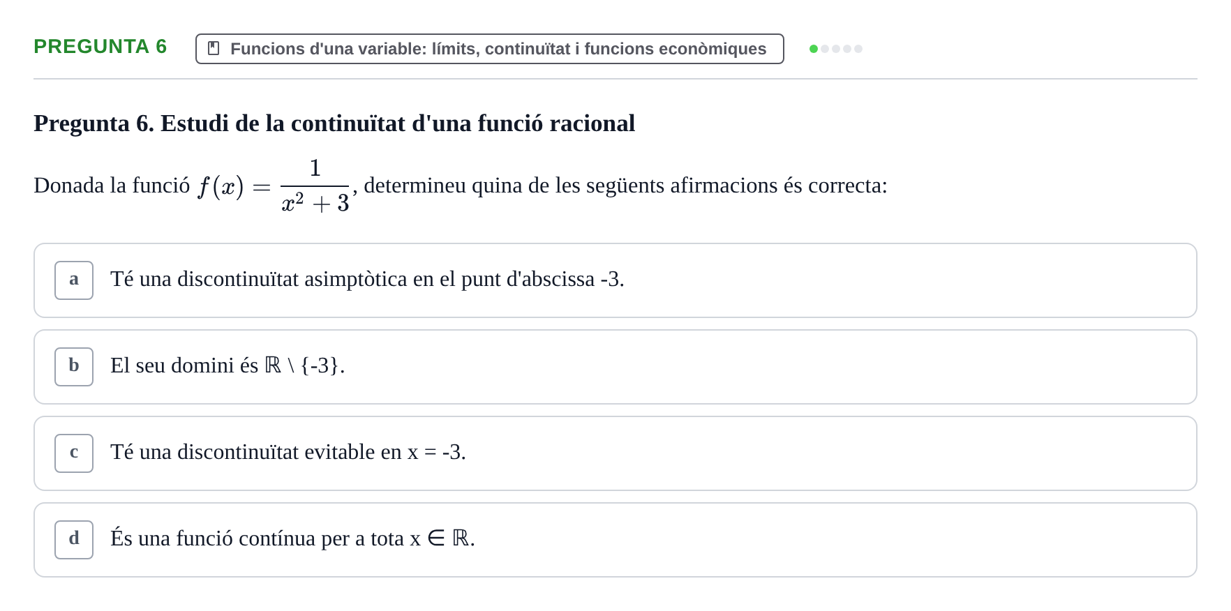 Enunciado: Pregunta 6 · Matemáticas Empresariales UDL 2013