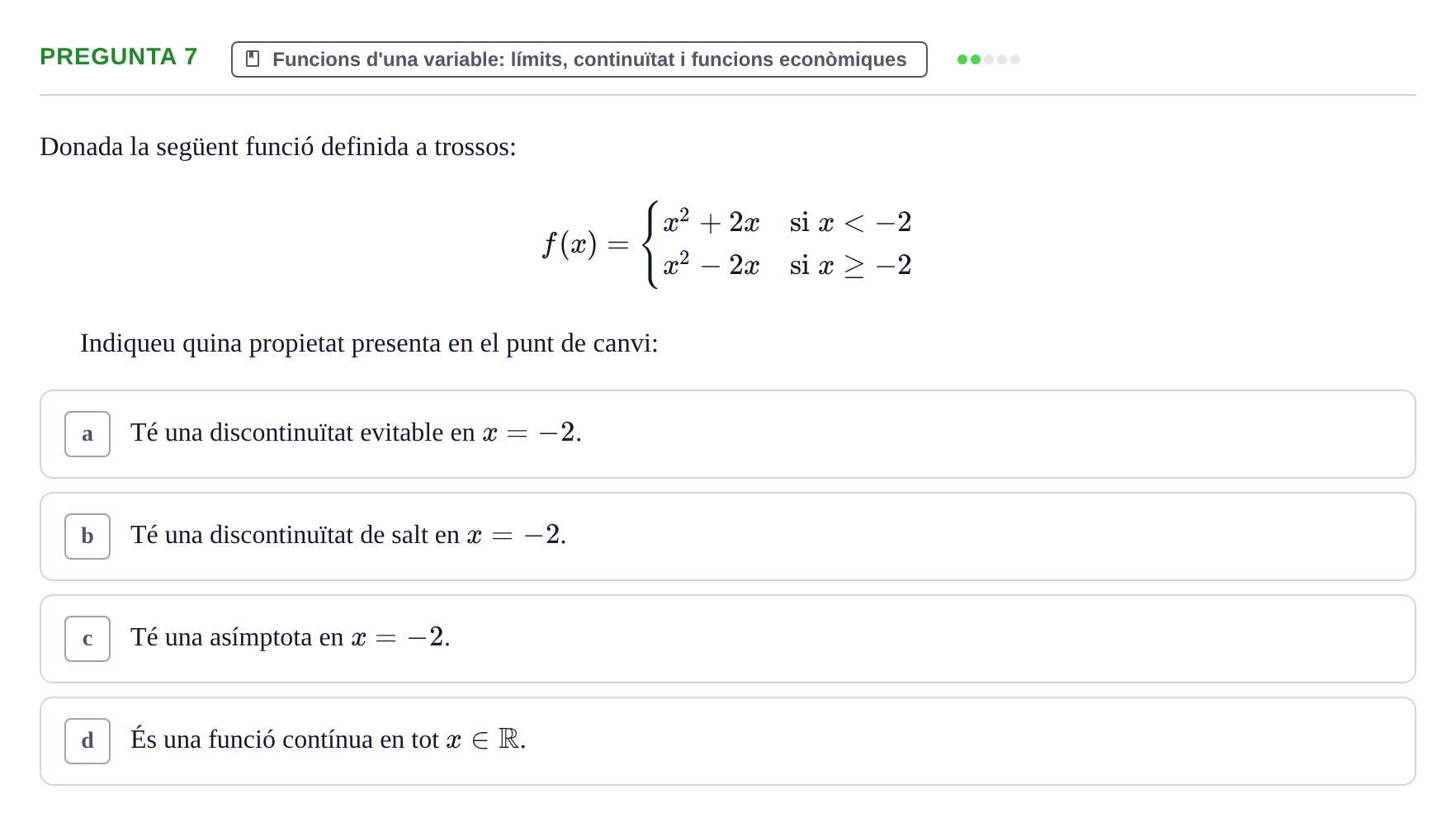 Enunciado: Pregunta 7 · Matemáticas Empresariales UDL 2013
