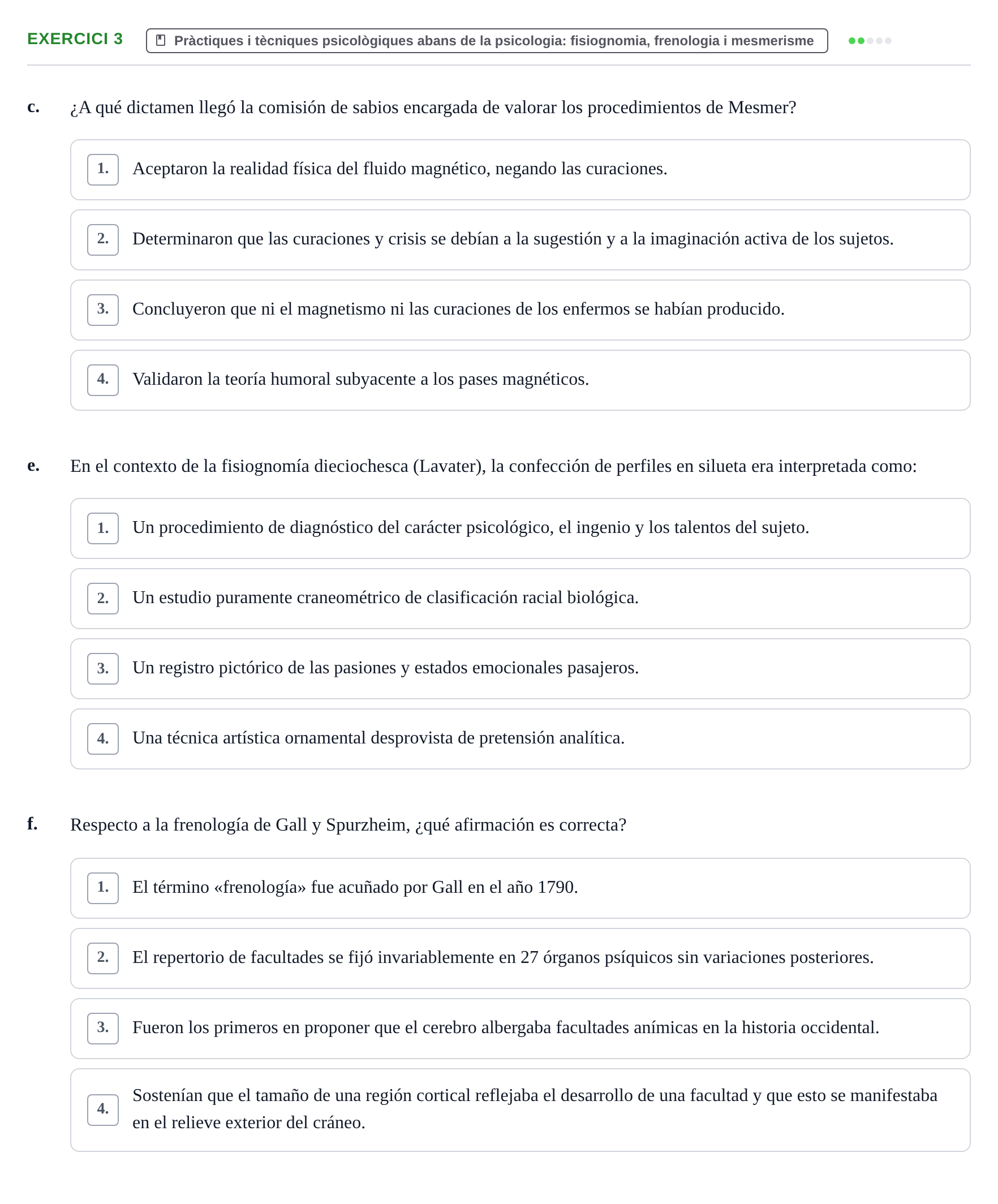 Enunciado: Ejercicio 3 - Pràctiques i tècniques psicològiques abans de… · Historia de la Psicología UAB Exemples 2018
