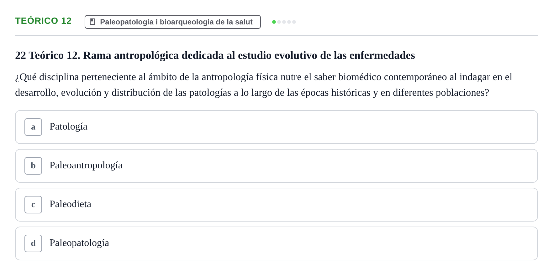 Enunciado: Ejercicio Teórico 12 · Introducció a les Ciències de la Salut UAB 2026