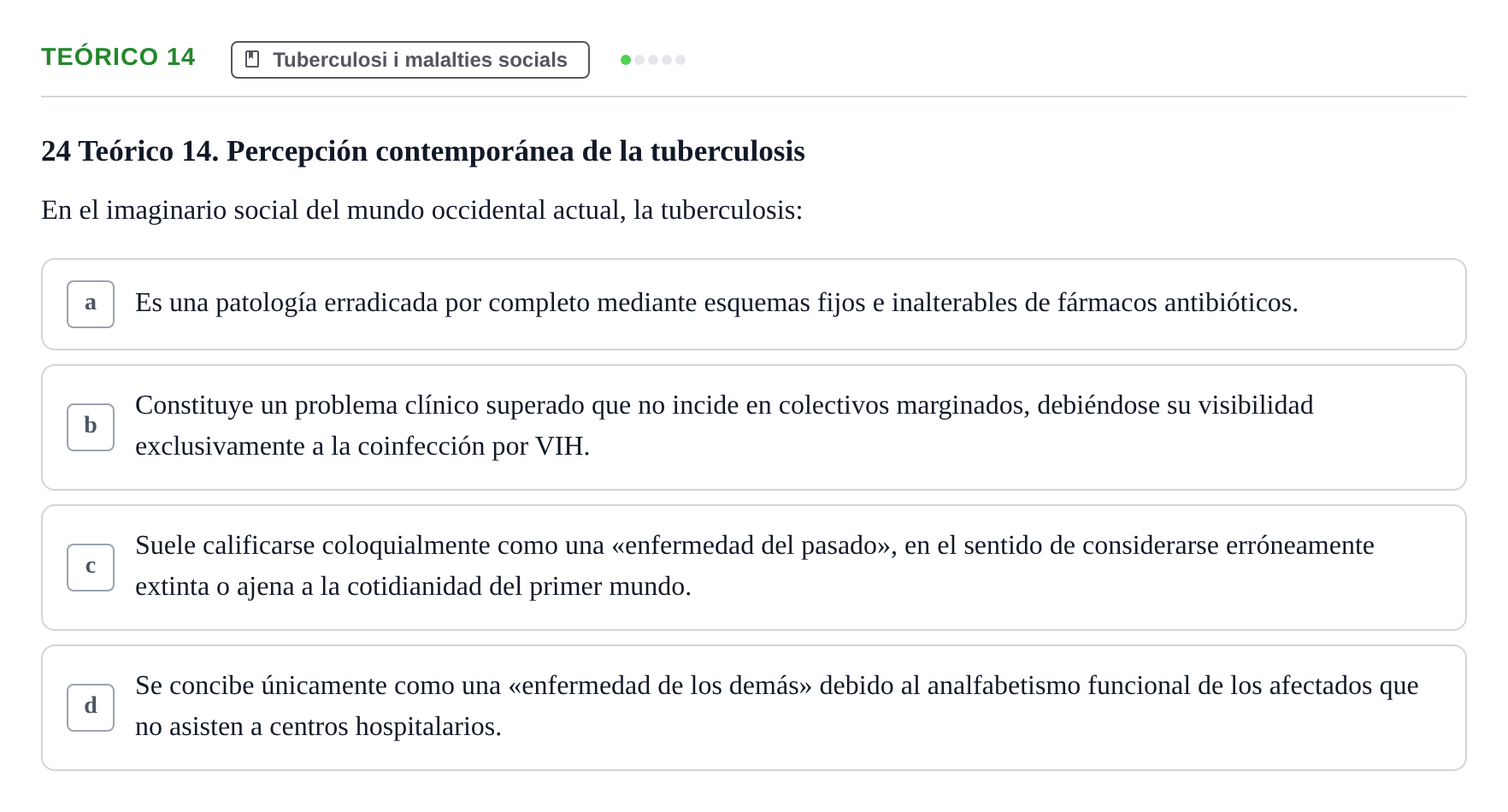Enunciado: Ejercicio Teórico 14 · Introducció a les Ciències de la Salut UAB 2026