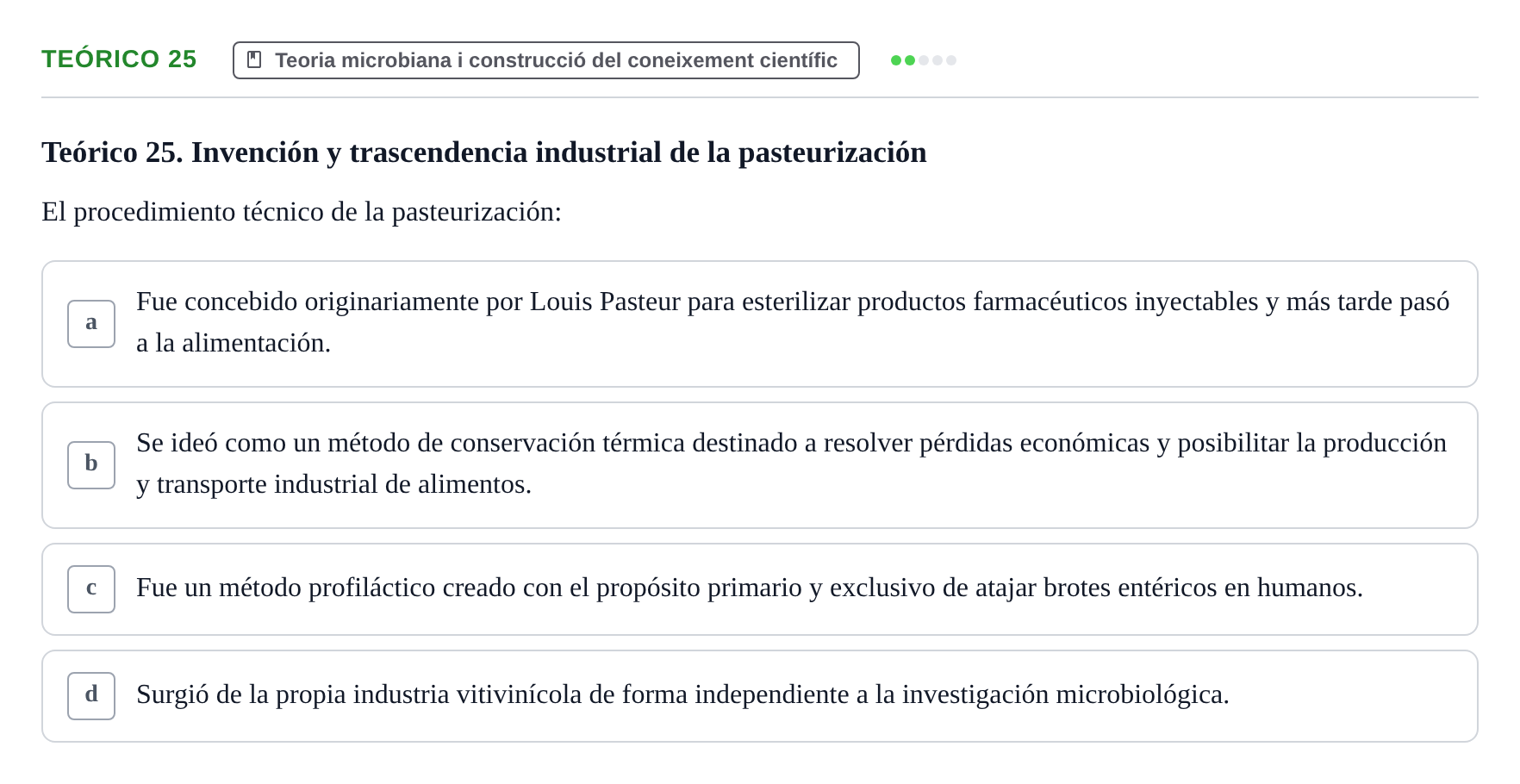 Enunciado: Ejercicio Teórico 25 · Introducció a les Ciències de la Salut UAB 2026