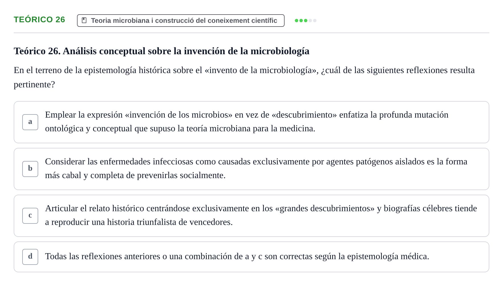 Enunciado: Ejercicio Teórico 26 · Introducció a les Ciències de la Salut UAB 2026
