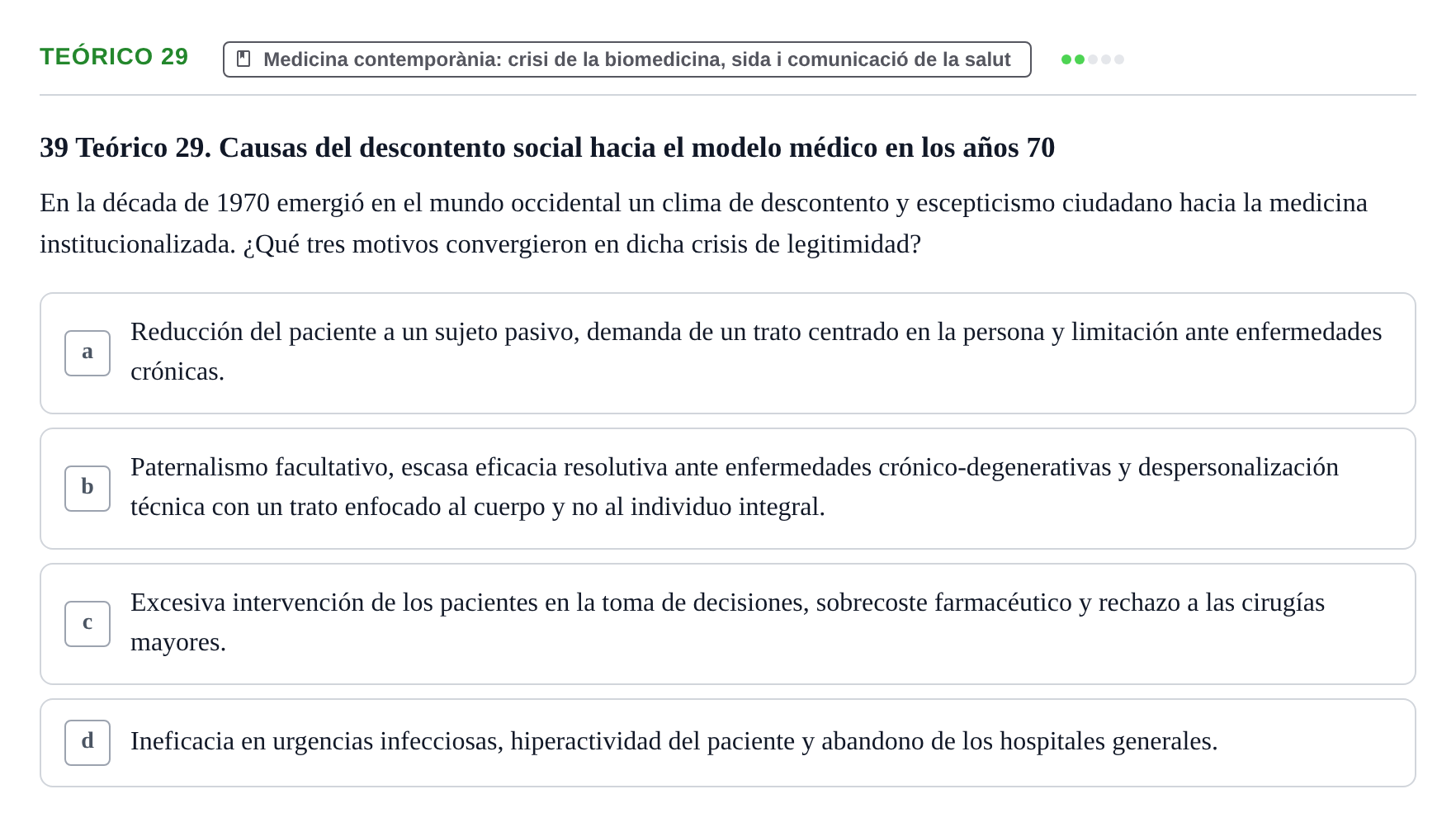 Enunciado: Ejercicio Teórico 29 · Introducció a les Ciències de la Salut UAB 2026