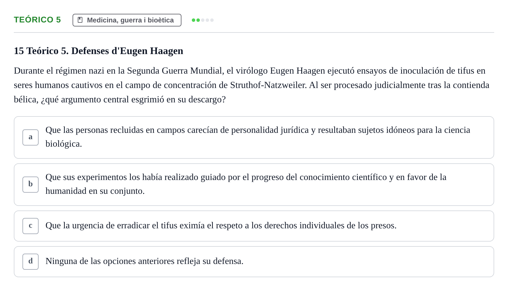 Enunciado: Ejercicio Teórico 5 · Introducció a les Ciències de la Salut UAB 2026