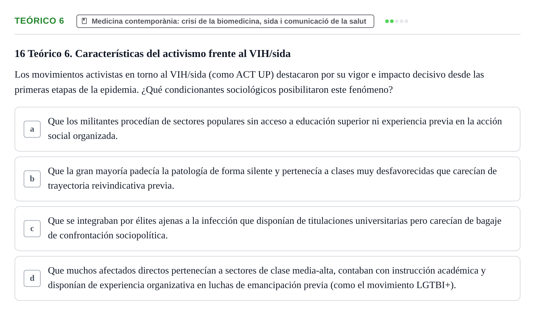 Enunciado: Ejercicio Teórico 6 · Introducció a les Ciències de la Salut UAB 2026