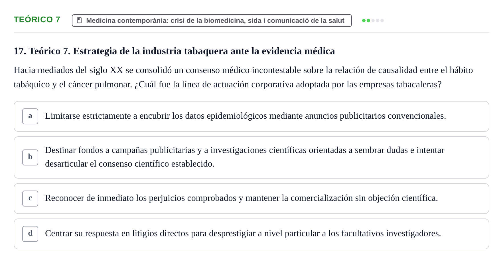 Enunciado: Ejercicio Teórico 7 · Introducció a les Ciències de la Salut UAB 2026