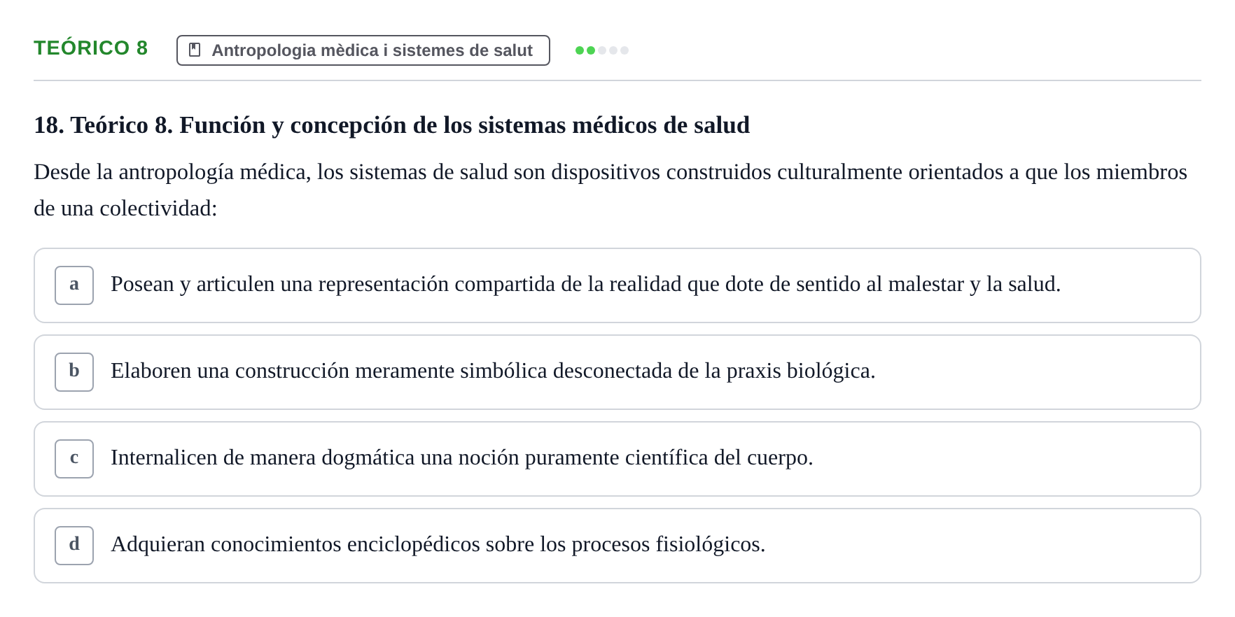 Enunciado: Ejercicio Teórico 8 · Introducció a les Ciències de la Salut UAB 2026