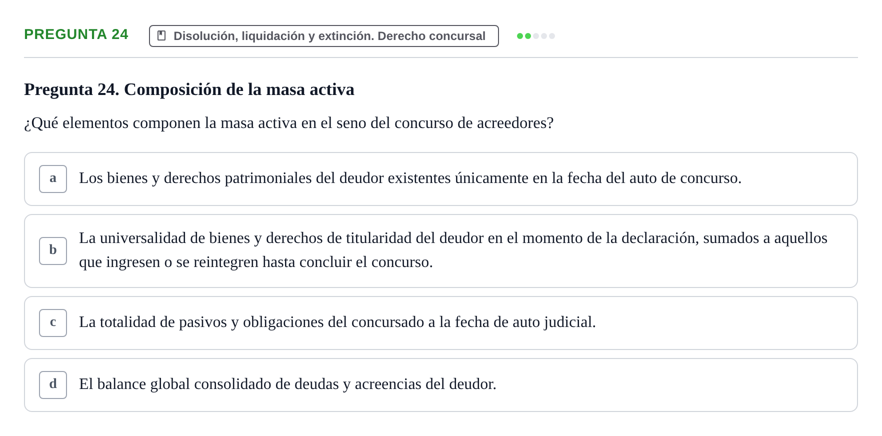 Enunciado: Pregunta 24 · Derecho Mercantil UDL Examen de Derecho Mercantil: Bloques 1 a 4