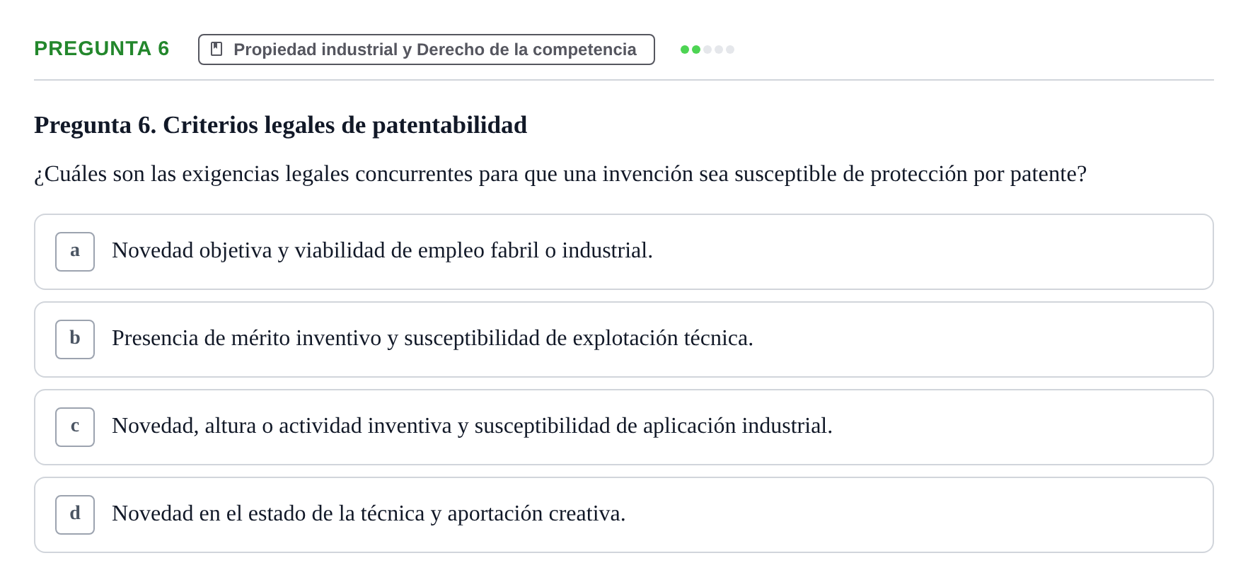 Enunciado: Pregunta 6 · Derecho Mercantil UDL Examen de Derecho Mercantil: Bloques 1 a 4
