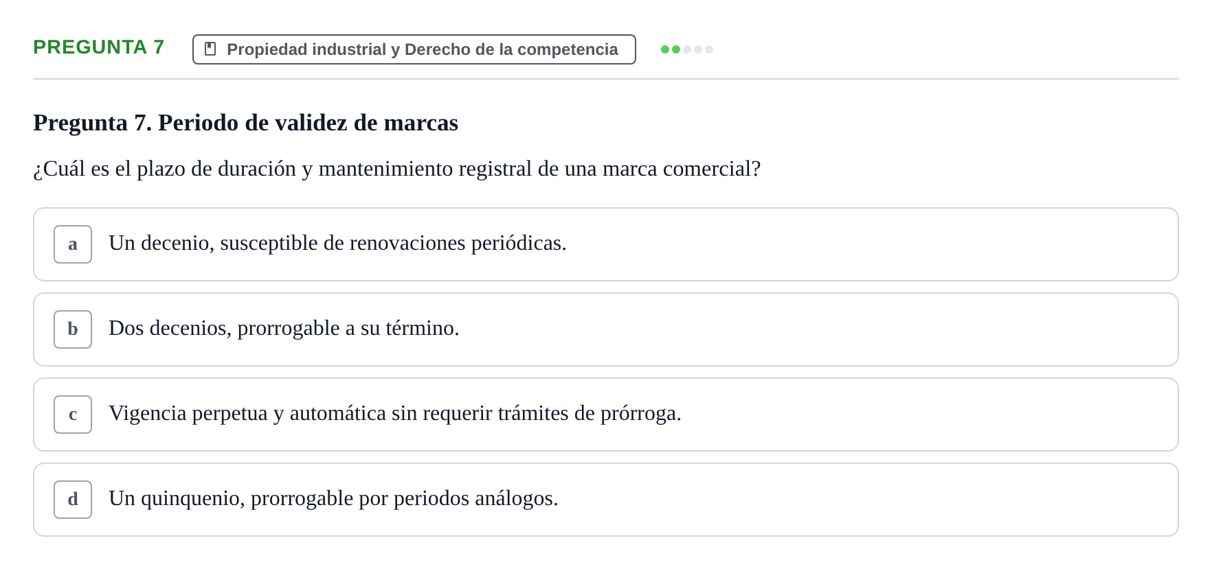 Enunciado: Pregunta 7 · Derecho Mercantil UDL Examen de Derecho Mercantil: Bloques 1 a 4