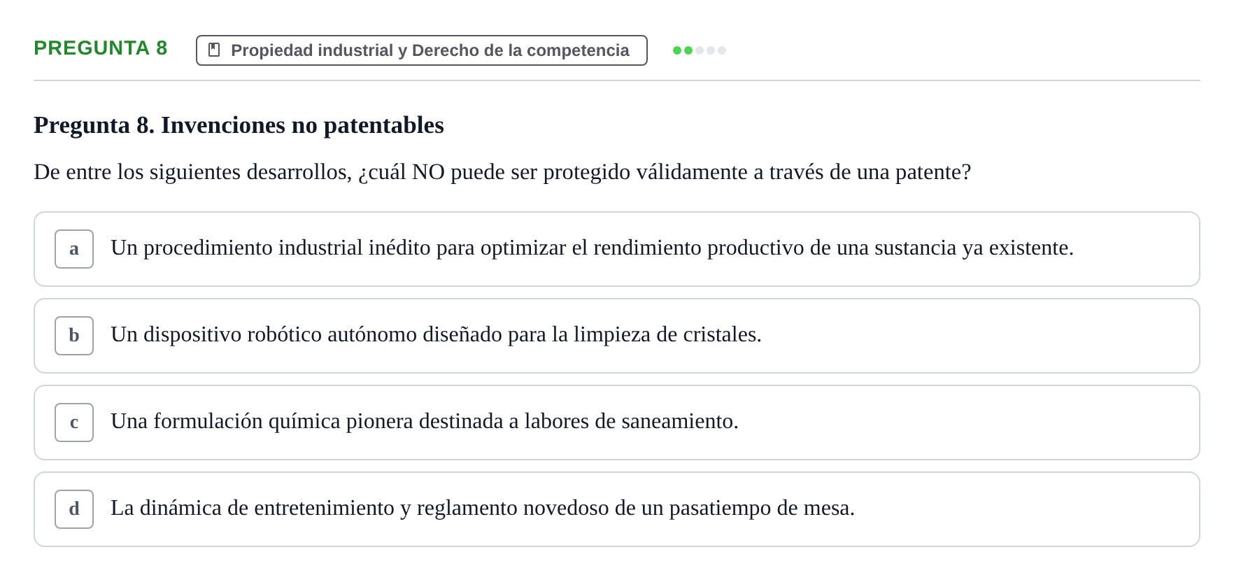 Enunciado: Pregunta 8 · Derecho Mercantil UDL Examen de Derecho Mercantil: Bloques 1 a 4
