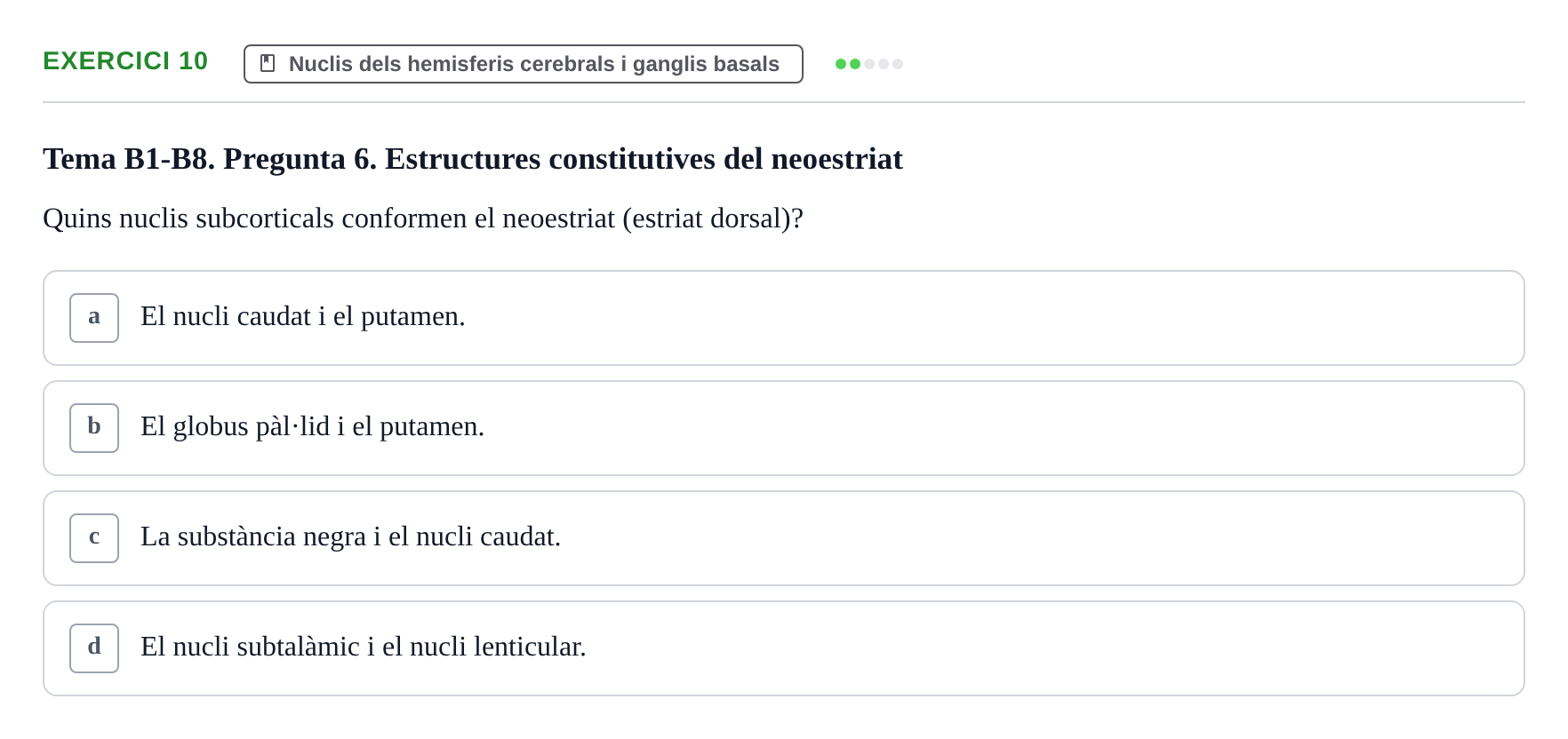 Enunciado: Problema 10 · Fundamentos de Psicobiología Ii UAB Avaluació Continuada: Examen de Neuroanatomia EV1