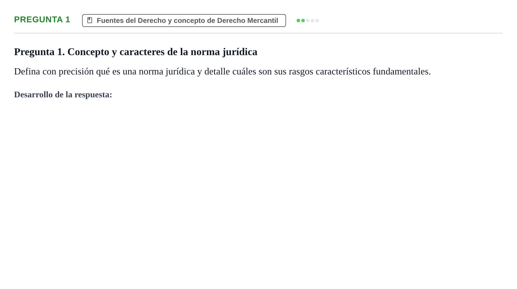 Enunciado: Pregunta 1 · Derecho Mercantil UDL Examen teórico de desarrollo: Derecho Económico