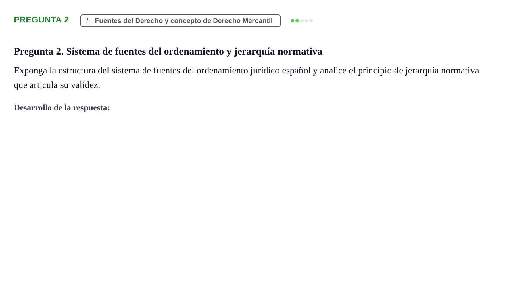 Enunciado: Pregunta 2 · Derecho Mercantil UDL Examen teórico de desarrollo: Derecho Económico