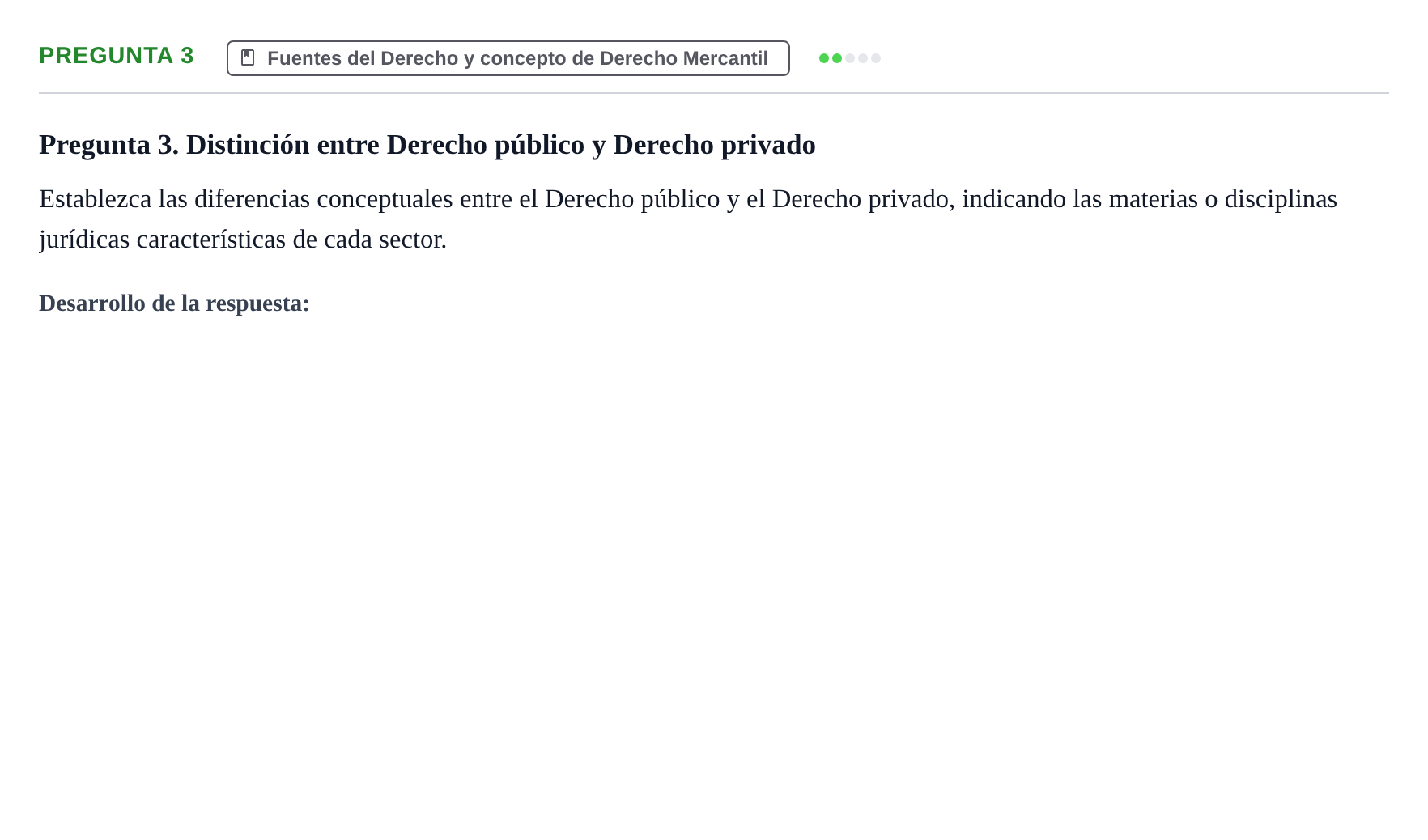 Enunciado: Pregunta 3 · Derecho Mercantil UDL Examen teórico de desarrollo: Derecho Económico