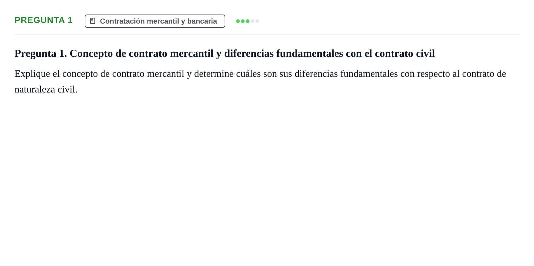 Enunciado: Pregunta 1 · Derecho Mercantil UDL Examen teórico de desarrollo: Contratación mercantil