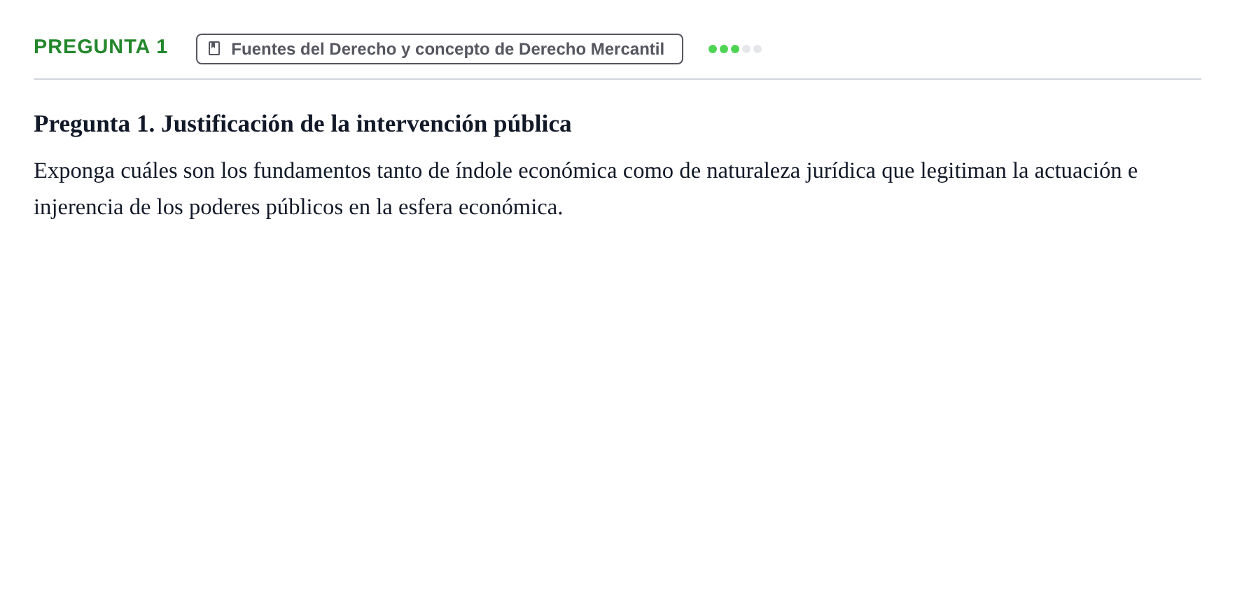 Enunciado: Pregunta 1 · Derecho Mercantil UDL Examen teórico de desarrollo: Derecho Económico
