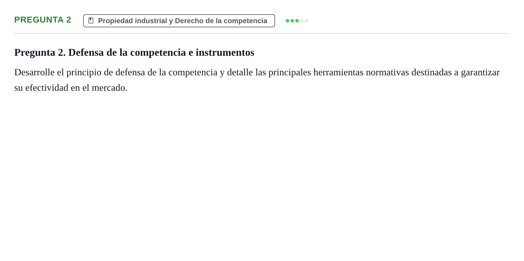 Enunciado: Pregunta 2 · Derecho Mercantil UDL Examen teórico de desarrollo: Derecho Económico
