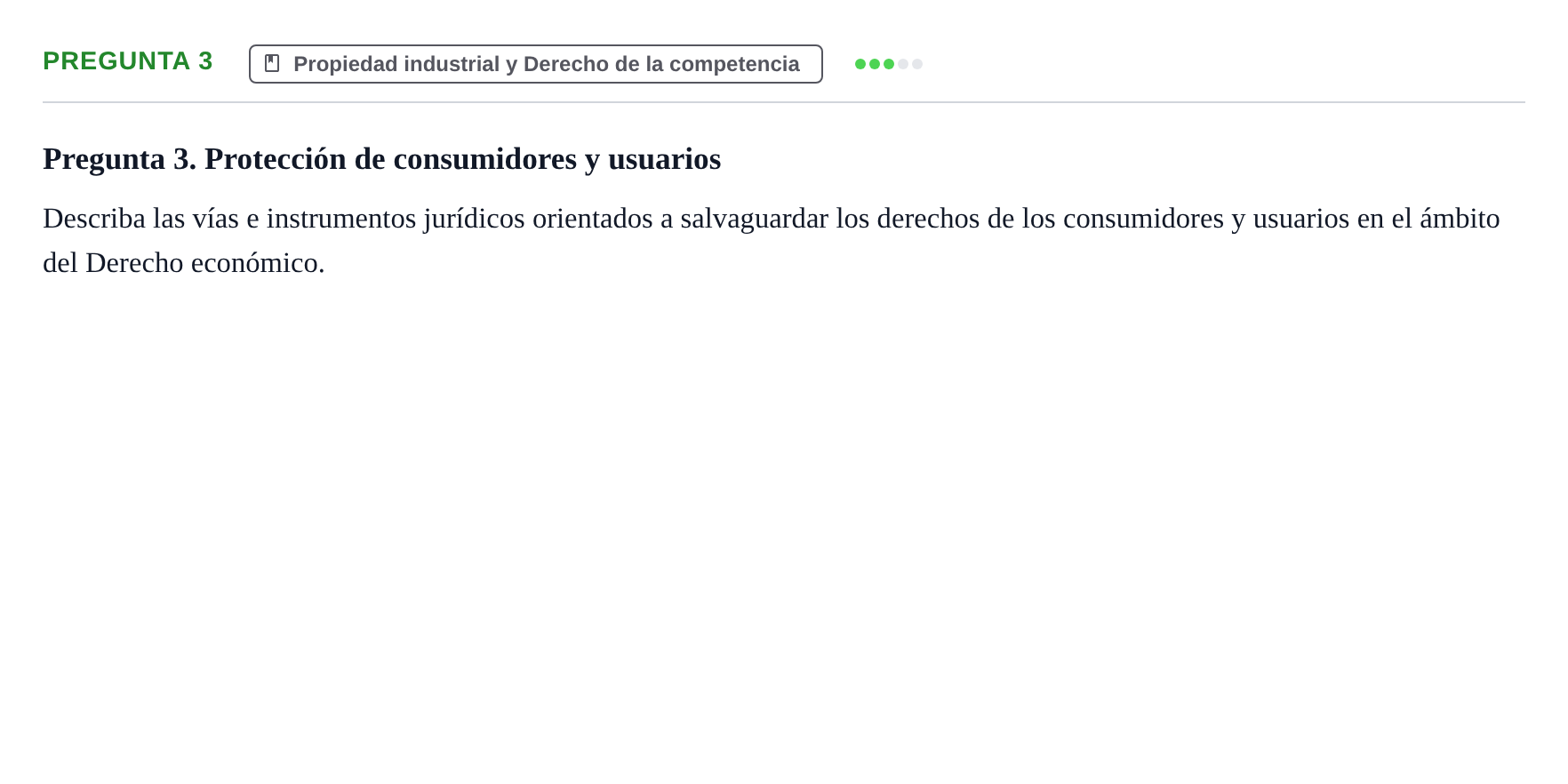 Enunciado: Pregunta 3 · Derecho Mercantil UDL Examen teórico de desarrollo: Derecho Económico