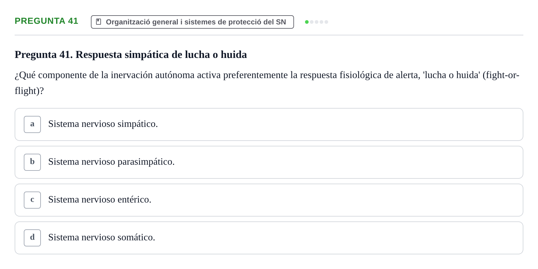Enunciado: Pregunta 41 · Fundamentos de Psicobiología Ii UAB Cuestionario de Evaluación: Anatomía Funcional de la Corteza Cerebral, Neurodesarrollo y Plasticidad Neuronal