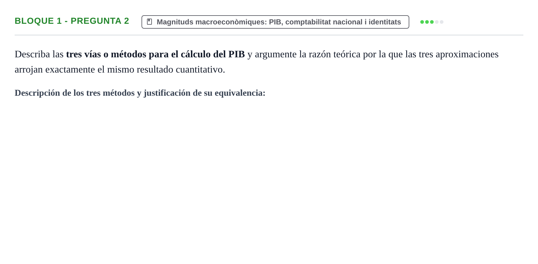 Enunciado: Bloque 1 - Pregunta 2 · Economía I UDL Exámenes Teóricos de Desarrollo por Bloques: Macroeconomía