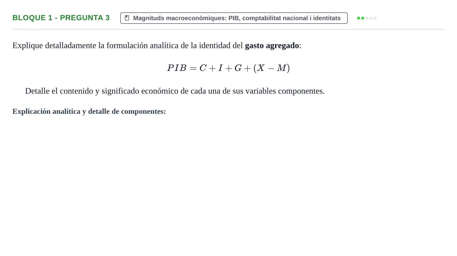 Enunciado: Bloque 1 - Pregunta 3 · Economía I UDL Exámenes Teóricos de Desarrollo por Bloques: Macroeconomía