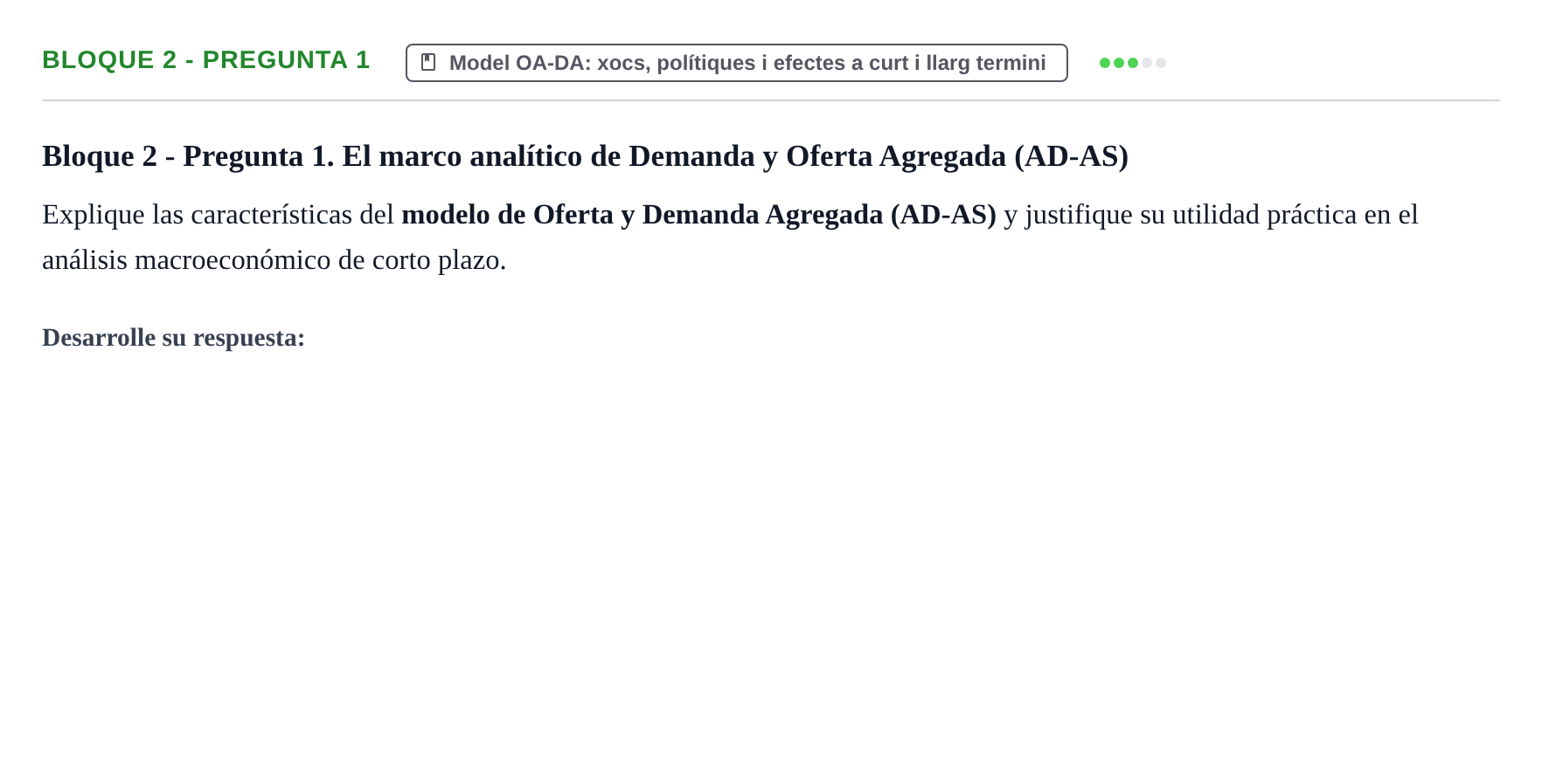 Enunciado: Bloque 2 - Pregunta 1 · Economía I UDL Exámenes Teóricos de Desarrollo por Bloques: Macroeconomía
