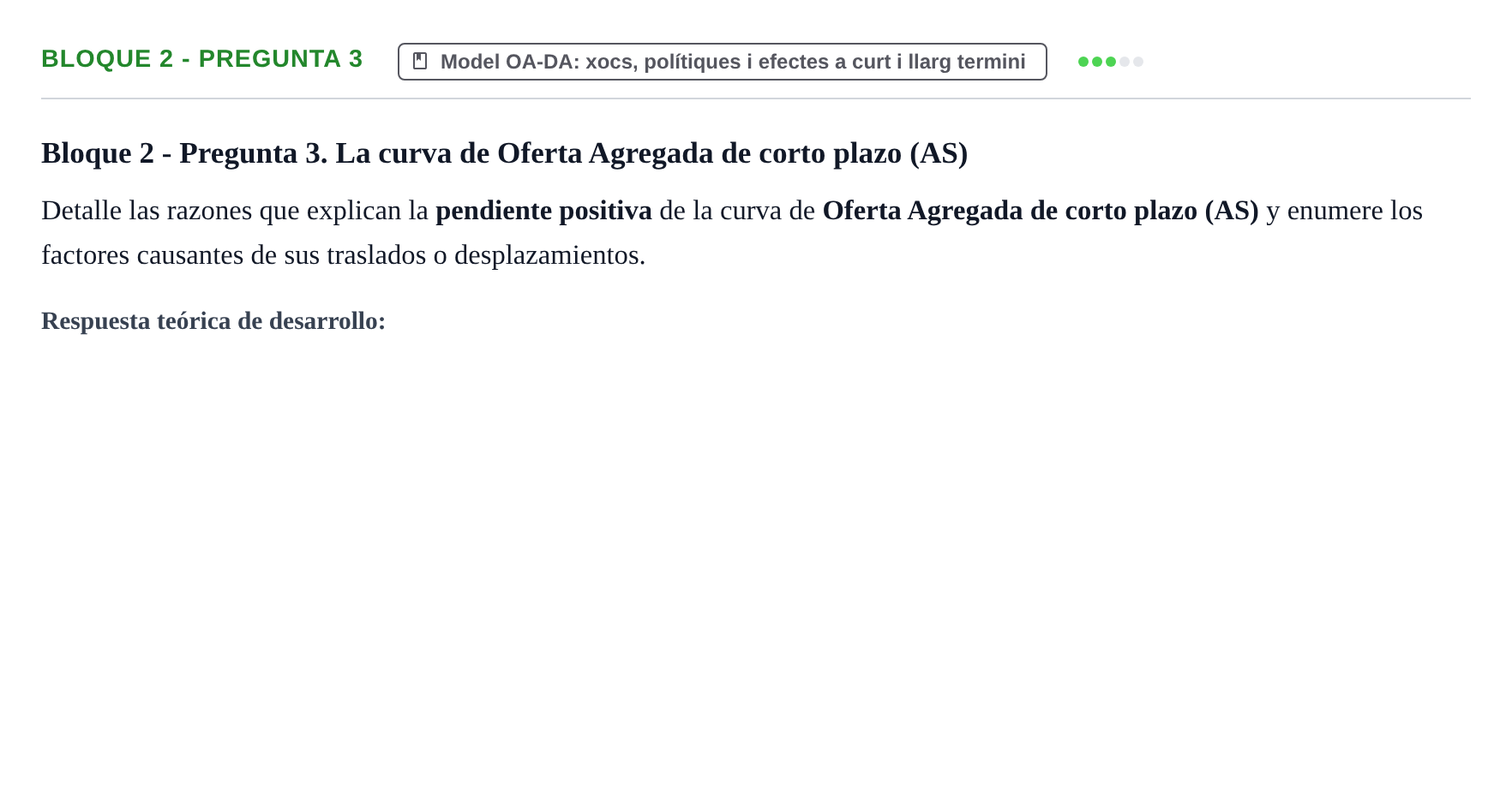 Enunciado: Bloque 2 - Pregunta 3 · Economía I UDL Exámenes Teóricos de Desarrollo por Bloques: Macroeconomía