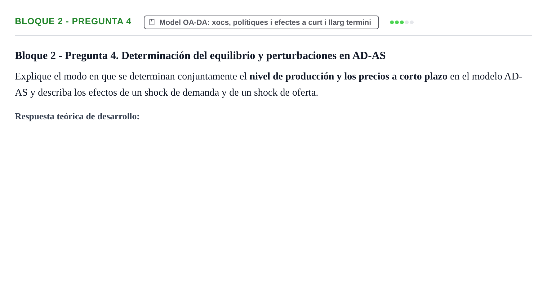 Enunciado: Bloque 2 - Pregunta 4 · Economía I UDL Exámenes Teóricos de Desarrollo por Bloques: Macroeconomía