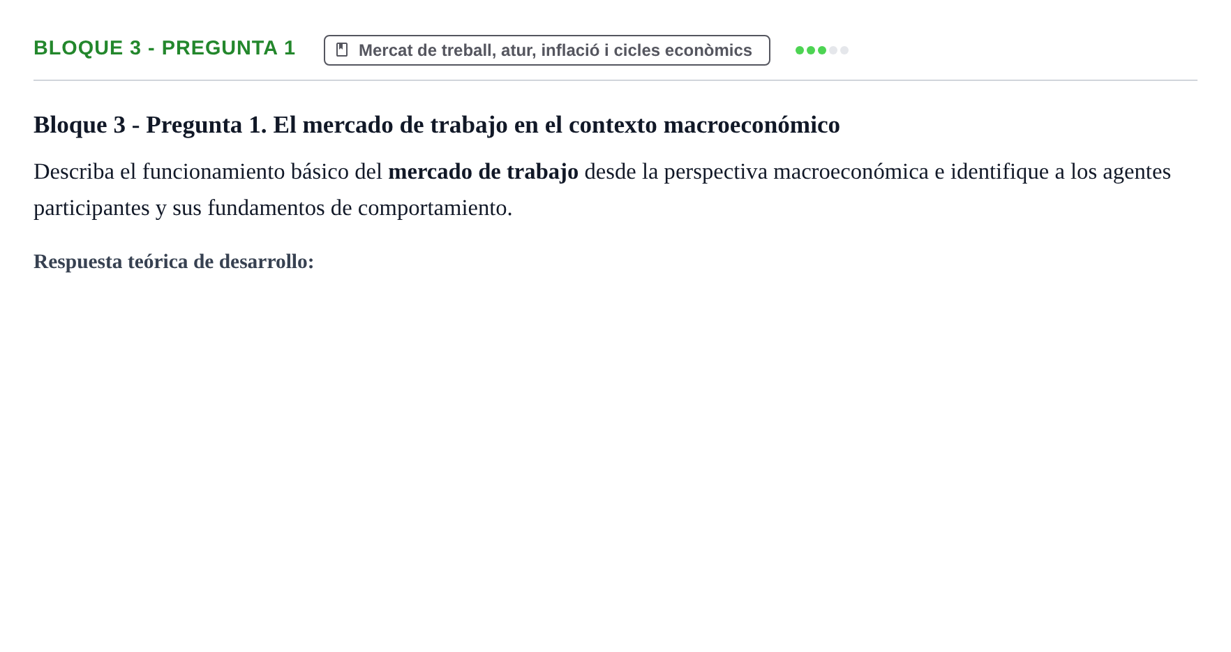 Enunciado: Bloque 3 - Pregunta 1 · Economía I UDL Exámenes Teóricos de Desarrollo por Bloques: Macroeconomía