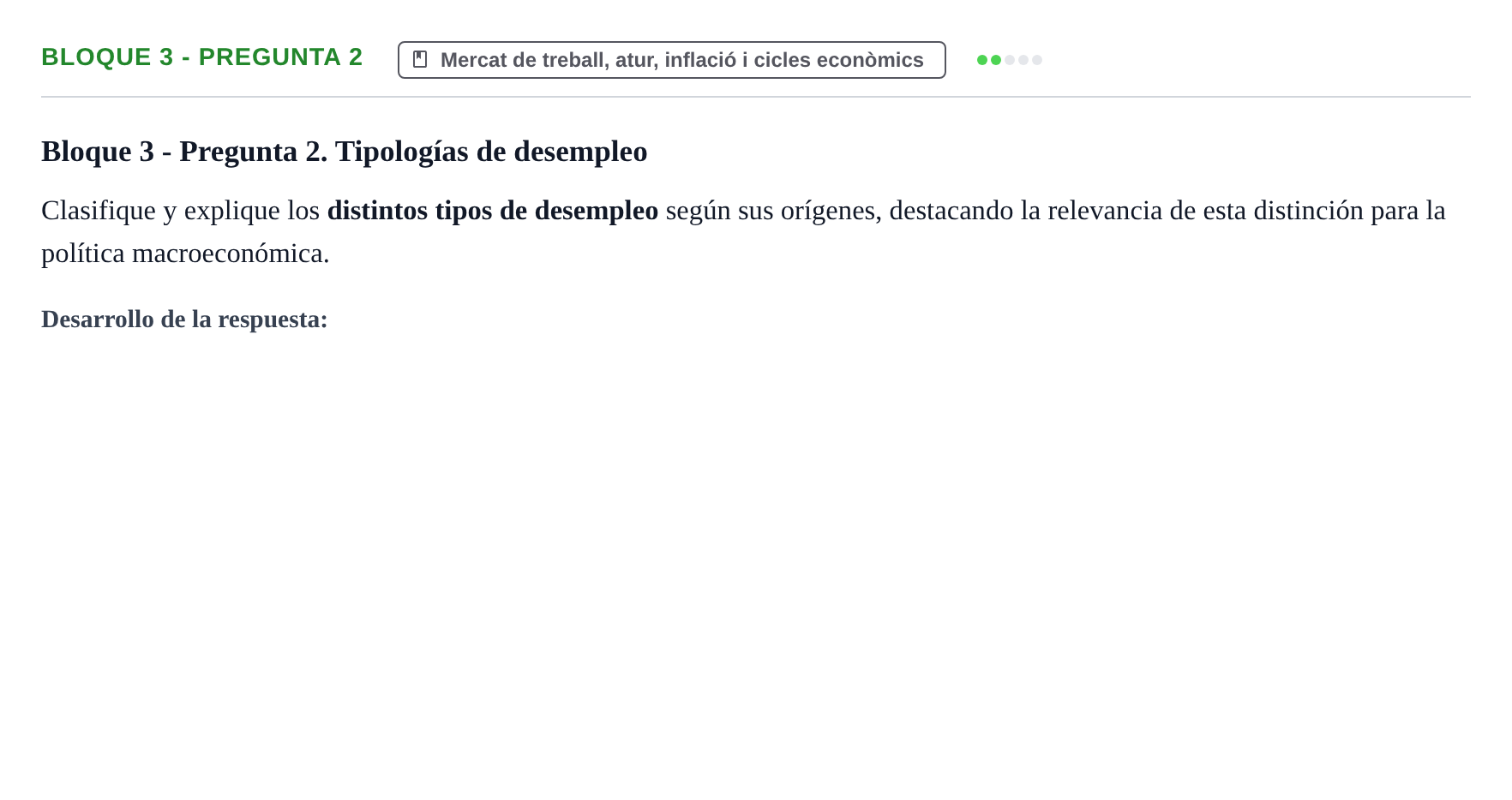 Enunciado: Bloque 3 - Pregunta 2 · Economía I UDL Exámenes Teóricos de Desarrollo por Bloques: Macroeconomía