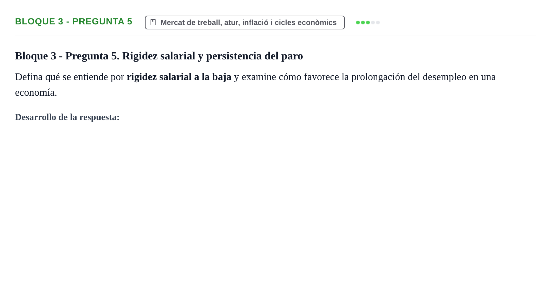 Enunciado: Bloque 3 - Pregunta 5 · Economía I UDL Exámenes Teóricos de Desarrollo por Bloques: Macroeconomía