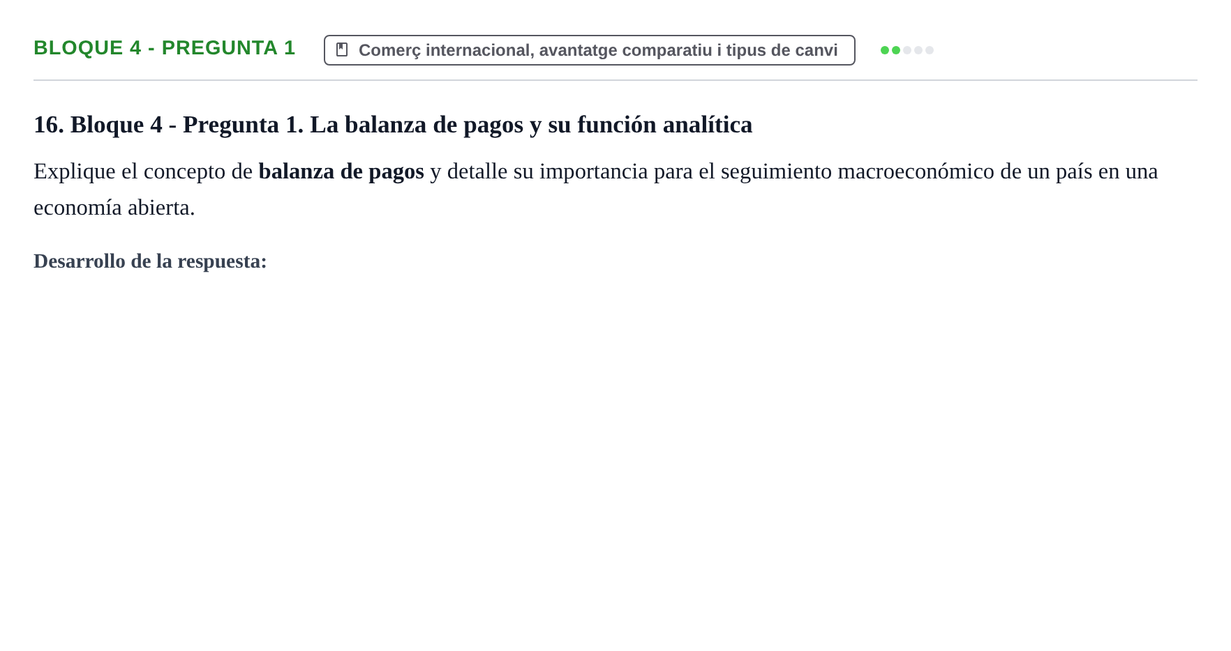 Enunciado: Bloque 4 - Pregunta 1 · Economía I UDL Exámenes Teóricos de Desarrollo por Bloques: Macroeconomía
