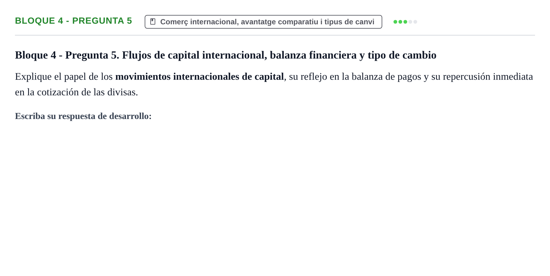 Enunciado: Bloque 4 - Pregunta 5 · Economía I UDL Exámenes Teóricos de Desarrollo por Bloques: Macroeconomía