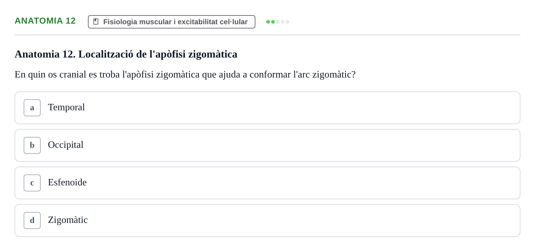 Enunciado: Ejercicio Anatomia 12 · BASES BIOLÒGIQUES PER L'ATENCIO A LA PERSONA: ANATOMIA UDL Examen Parcial de Bases Biològiques: Anatomia i Fisiologia