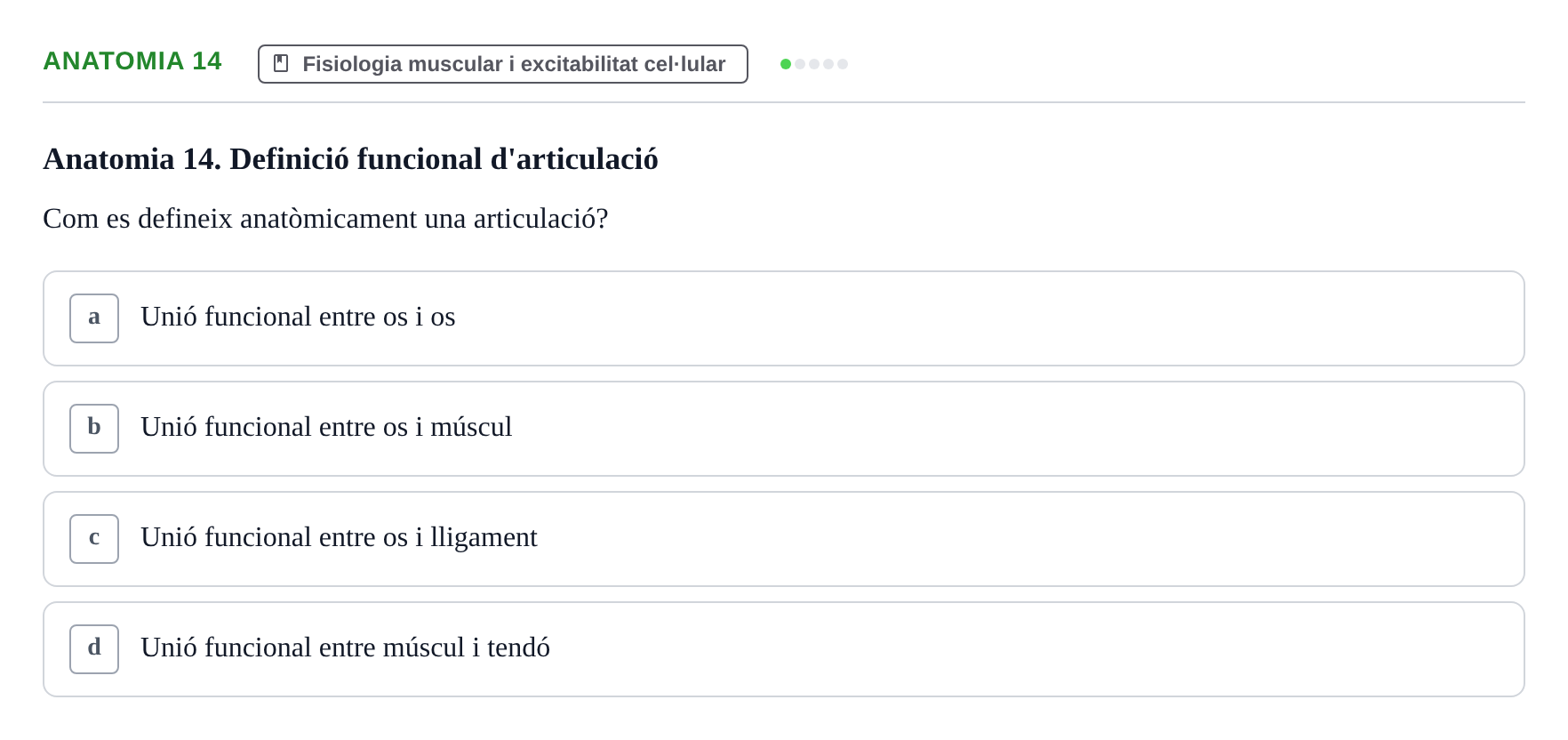 Enunciado: Ejercicio Anatomia 14 · BASES BIOLÒGIQUES PER L'ATENCIO A LA PERSONA: ANATOMIA UDL Examen Parcial de Bases Biològiques: Anatomia i Fisiologia