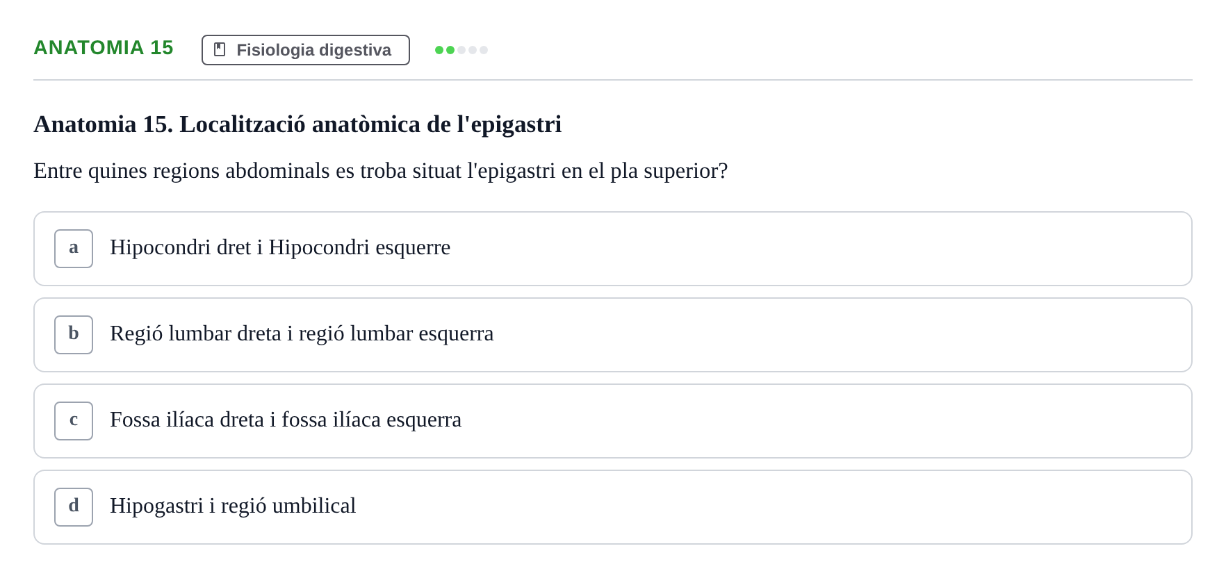 Enunciado: Ejercicio Anatomia 15 · BASES BIOLÒGIQUES PER L'ATENCIO A LA PERSONA: ANATOMIA UDL Examen Parcial de Bases Biològiques: Anatomia i Fisiologia