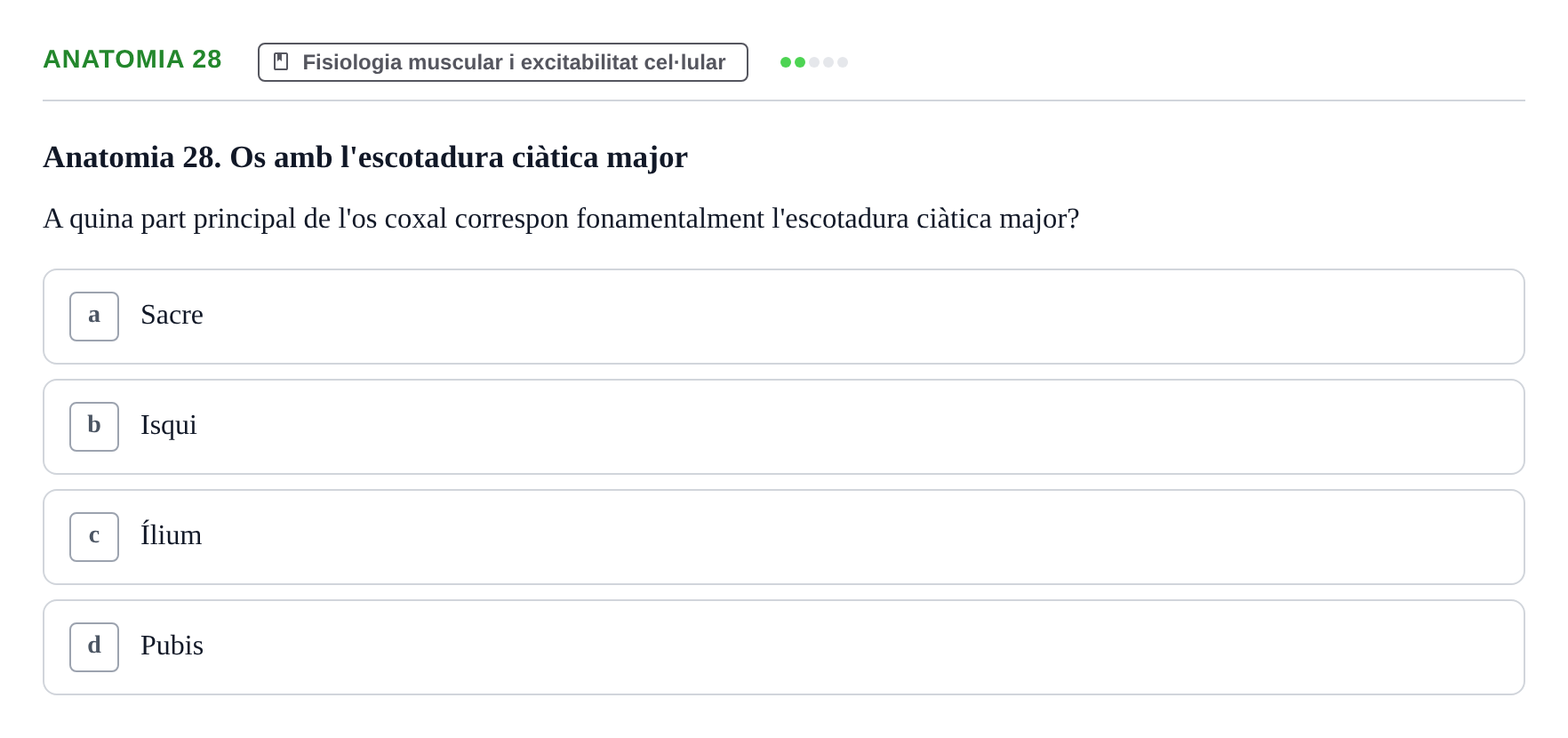 Enunciado: Ejercicio Anatomia 28 · BASES BIOLÒGIQUES PER L'ATENCIO A LA PERSONA: ANATOMIA UDL Examen Parcial de Bases Biològiques: Anatomia i Fisiologia