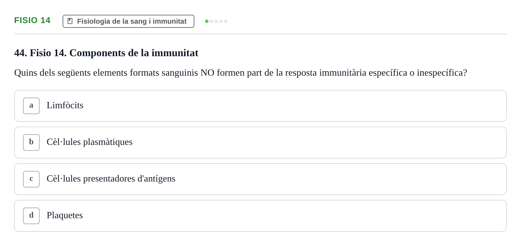 Enunciado: Ejercicio Fisio 14 · BASES BIOLÒGIQUES PER L'ATENCIO A LA PERSONA: ANATOMIA UDL Examen Parcial de Bases Biològiques: Anatomia i Fisiologia