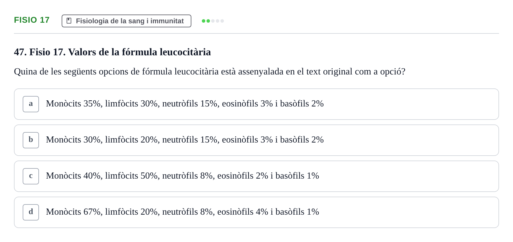 Enunciado: Ejercicio Fisio 17 · BASES BIOLÒGIQUES PER L'ATENCIO A LA PERSONA: ANATOMIA UDL Examen Parcial de Bases Biològiques: Anatomia i Fisiologia