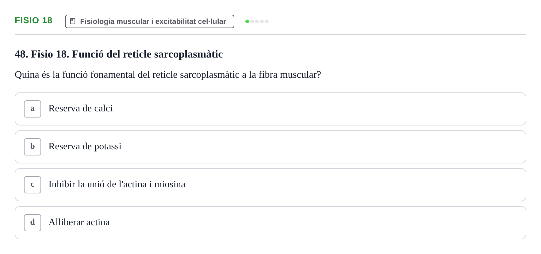 Enunciado: Ejercicio Fisio 18 · BASES BIOLÒGIQUES PER L'ATENCIO A LA PERSONA: ANATOMIA UDL Examen Parcial de Bases Biològiques: Anatomia i Fisiologia