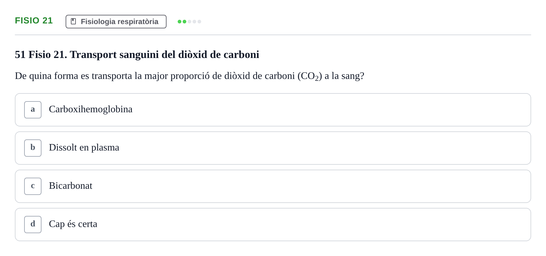 Enunciado: Ejercicio Fisio 21 · BASES BIOLÒGIQUES PER L'ATENCIO A LA PERSONA: ANATOMIA UDL Examen Parcial de Bases Biològiques: Anatomia i Fisiologia