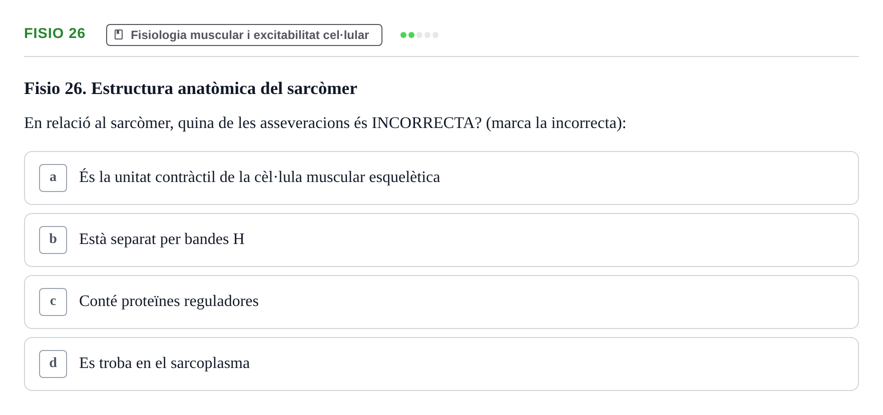 Enunciado: Ejercicio Fisio 26 · BASES BIOLÒGIQUES PER L'ATENCIO A LA PERSONA: ANATOMIA UDL Examen Parcial de Bases Biològiques: Anatomia i Fisiologia