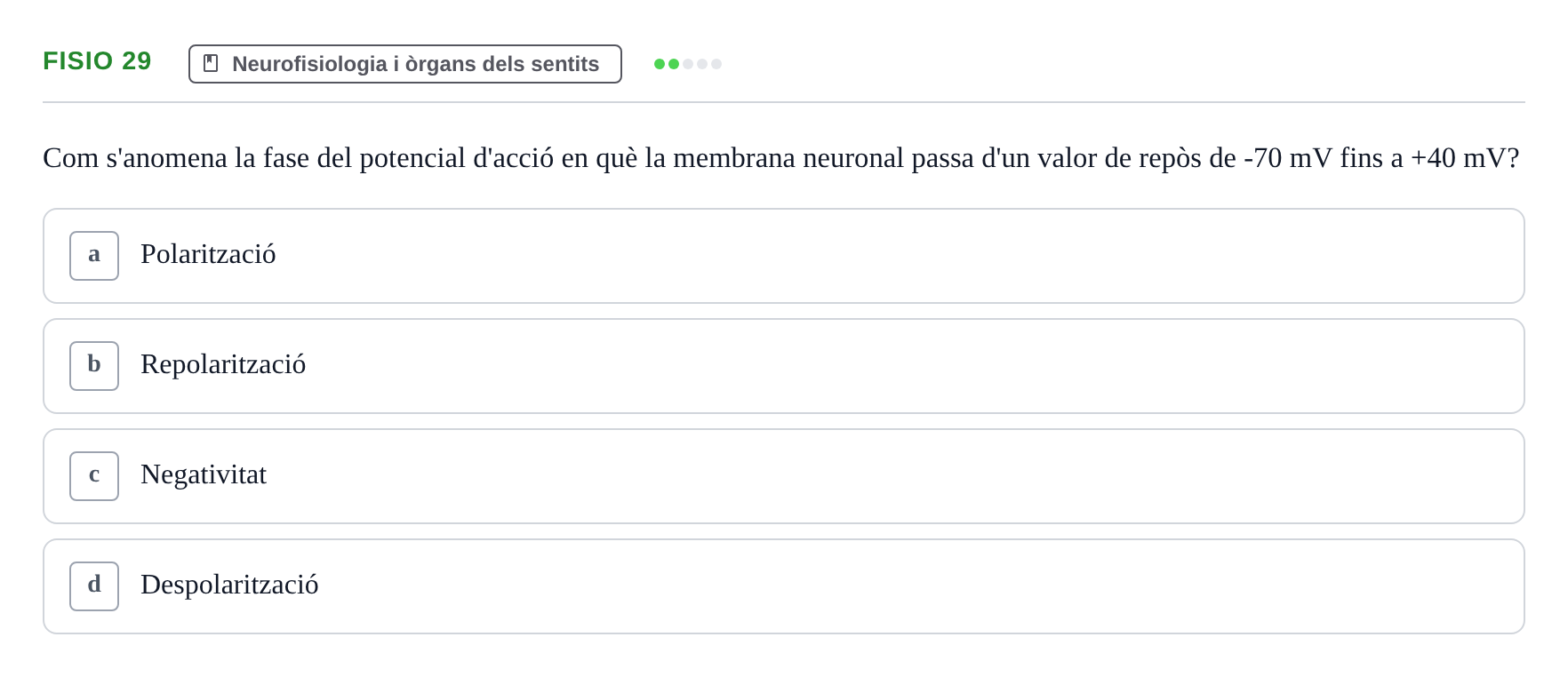 Enunciado: Ejercicio Fisio 29 · BASES BIOLÒGIQUES PER L'ATENCIO A LA PERSONA: ANATOMIA UDL Examen Parcial de Bases Biològiques: Anatomia i Fisiologia