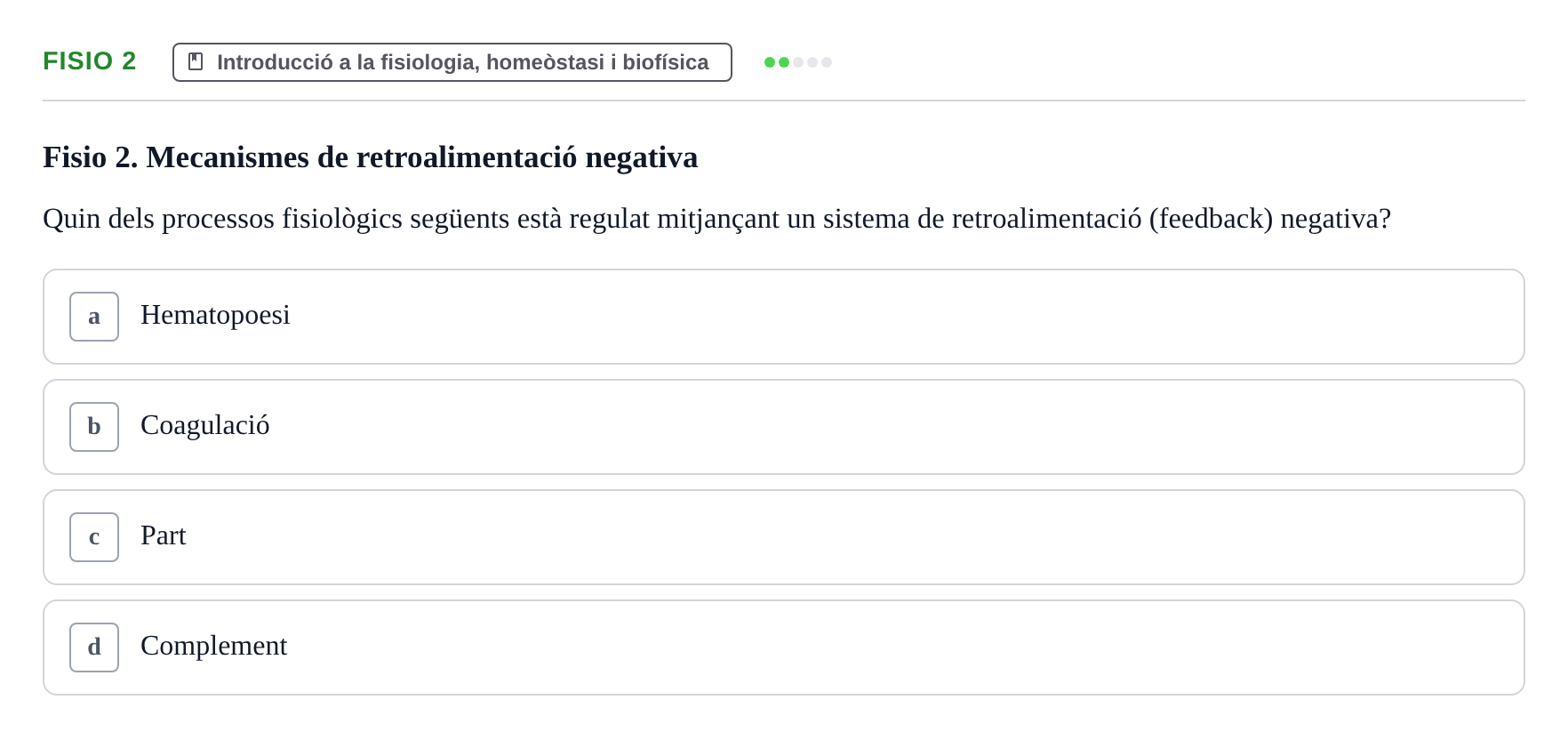 Enunciado: Ejercicio Fisio 2 · BASES BIOLÒGIQUES PER L'ATENCIO A LA PERSONA: ANATOMIA UDL Examen Parcial de Bases Biològiques: Anatomia i Fisiologia