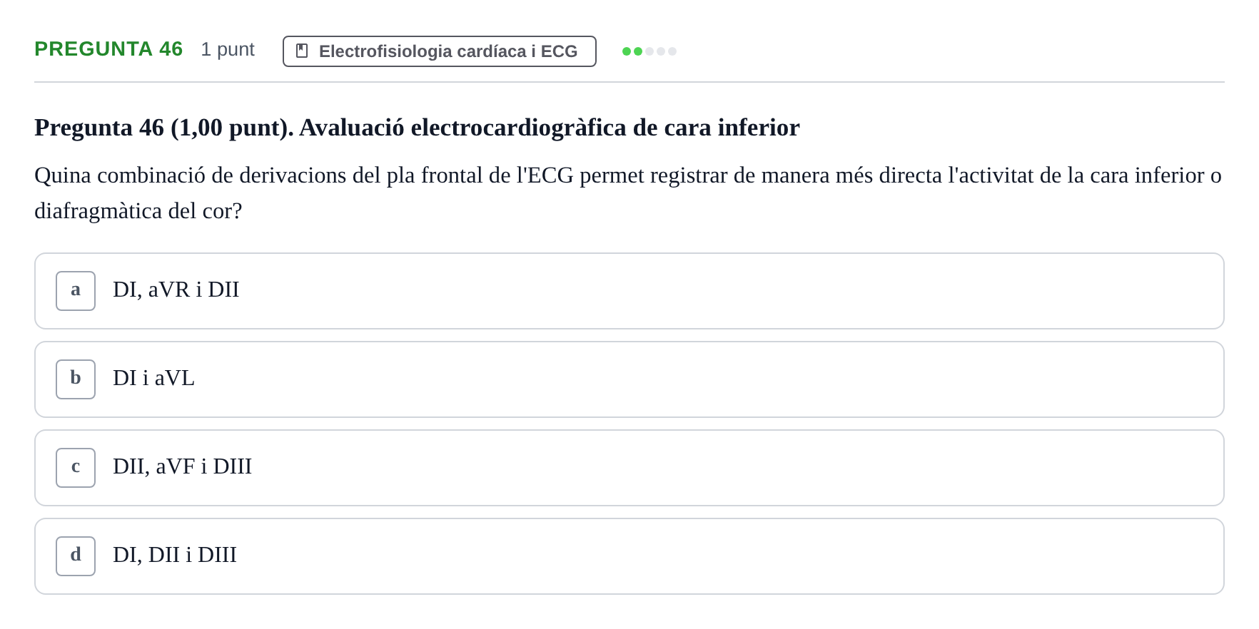 Enunciado: Pregunta 46 · Estructura i Funció del Cos Humà II UVIC Examen primer parcial: Estructura i Funció del Cos Humà II