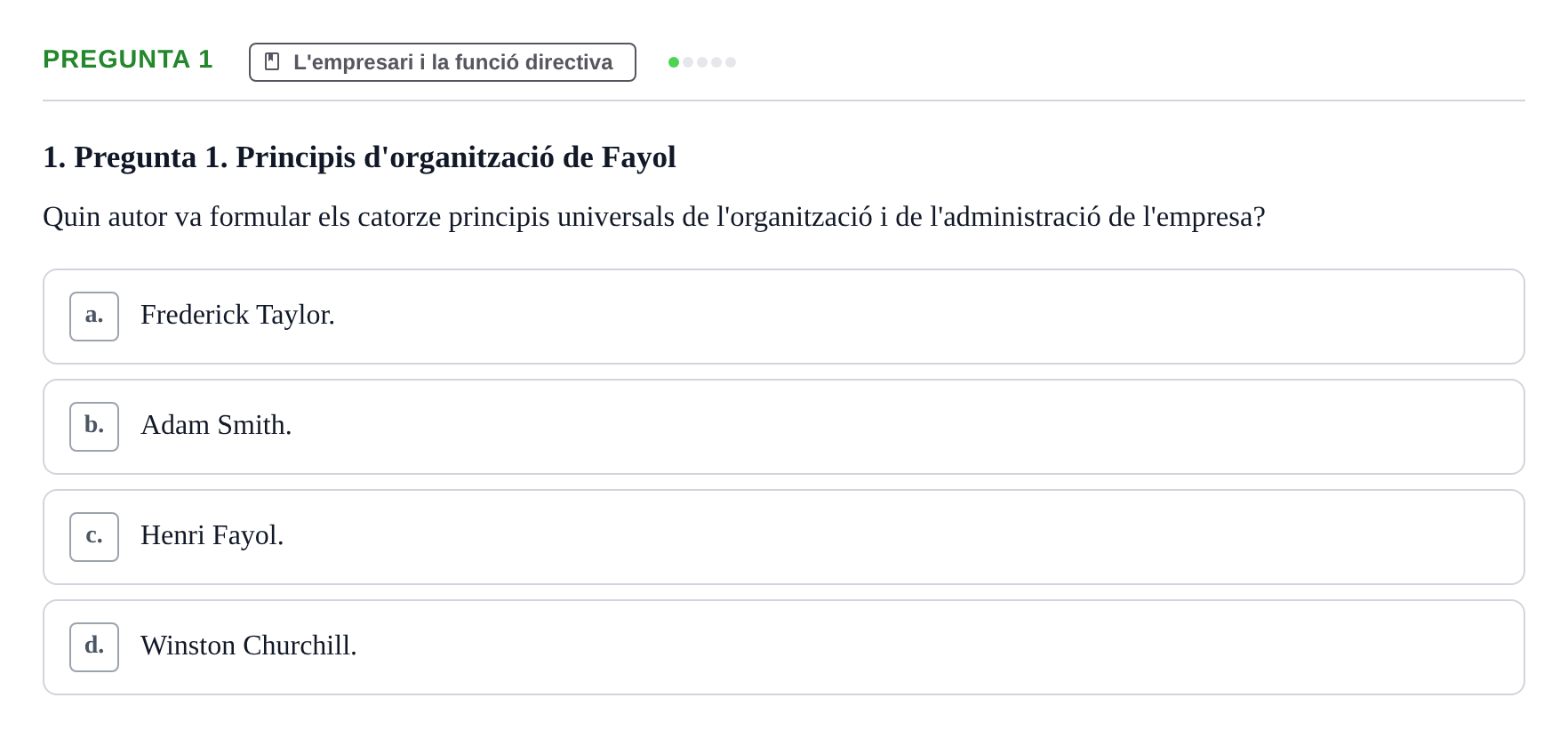 Enunciado: Pregunta 1 · Fundamentos de Gestión de Empresas UDL 2014