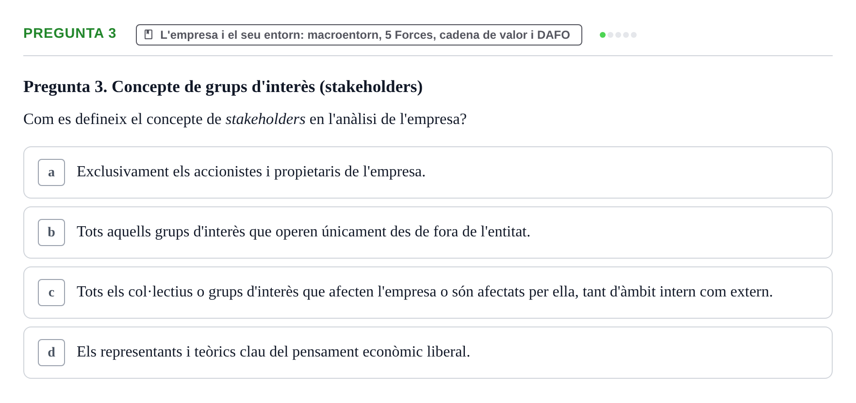 Enunciado: Pregunta 3 · Fundamentos de Gestión de Empresas UDL 2014